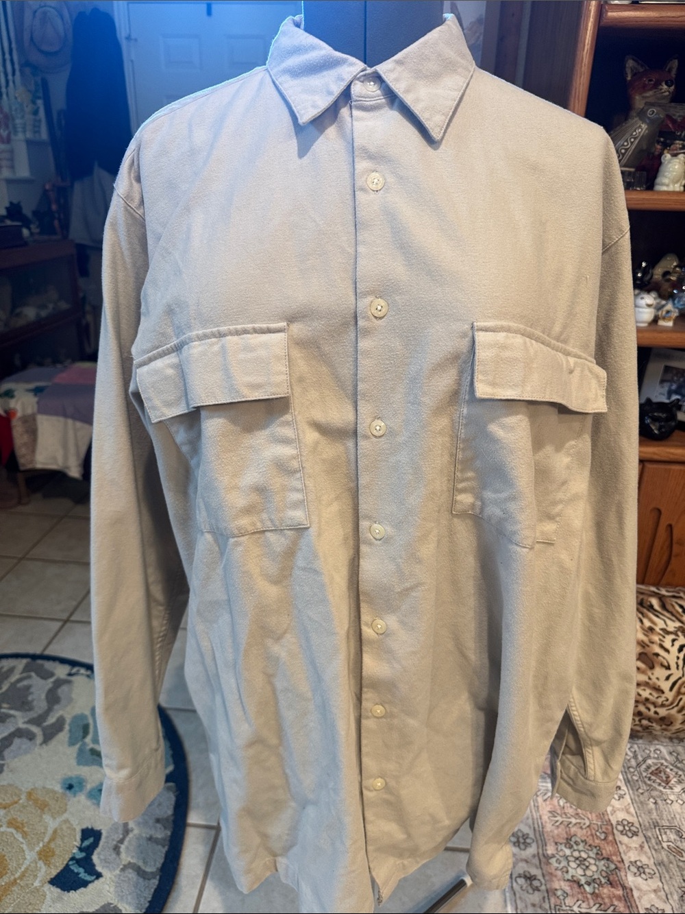 Cherokee Beige Button-Up Shirt Jacket